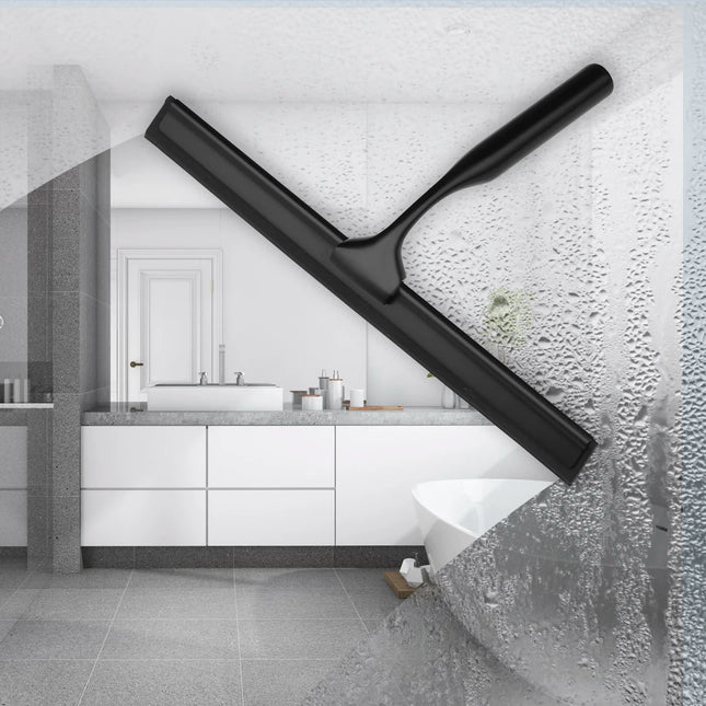 Escobilla de goma negra de 10", 12" o 14" | Raspador de ducha y ventanas de silicona con gancho, mango de acero inoxidableEscobillasHome & Garden > Household Supplies > Household Cleaning Supplies > Scrub Brushes