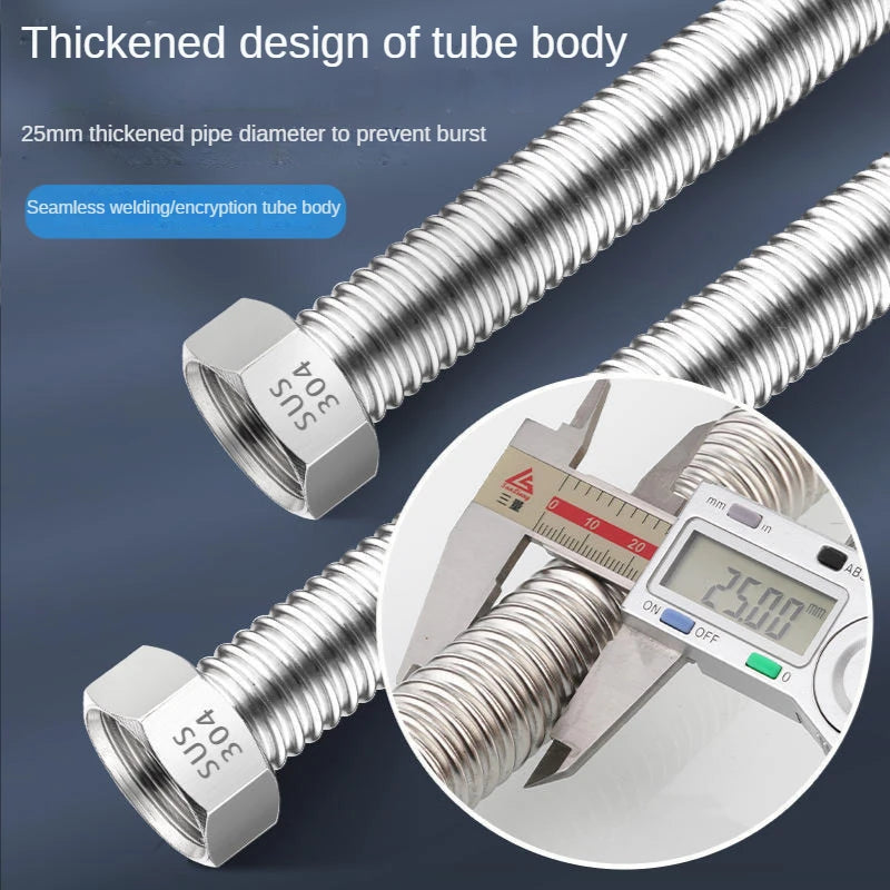 Manguera DN25 de acero inoxidable 304 – Tubo metálico flexible a prueba de explosiones para agua fría y caliente, alta presiónManguerasHardware > Plumbing > Plumbing Hoses & Supply Lines