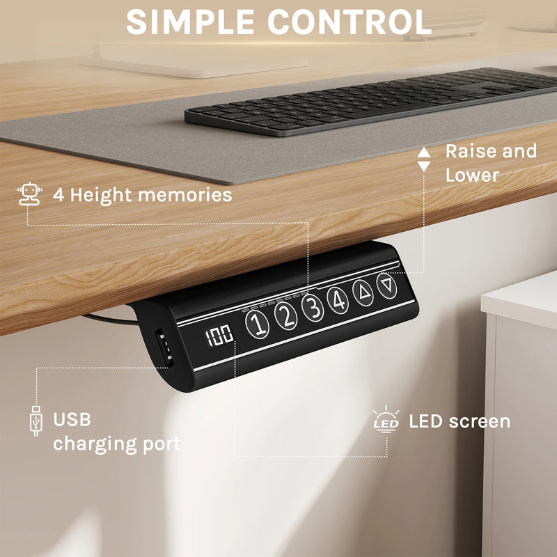 Estructura de escritorio elevable eléctrica con puerto usb | Altura 72–120 cm, ancho 90–135 cm, 70 kgEscritoriosFurniture > Office Furniture Accessories > Desk Parts & Accessories