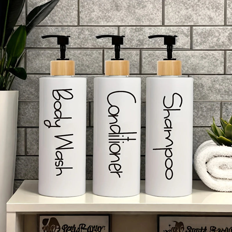 Pack de 3 botellas con dosificador para gel, champú y acondicionadorDispensadores de jabónHome & Garden > Bathroom Accessories > Soap & Lotion Dispensers