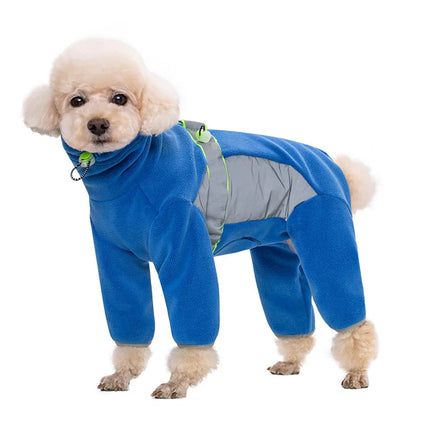 Reflective winter fleece pajamas for dogs