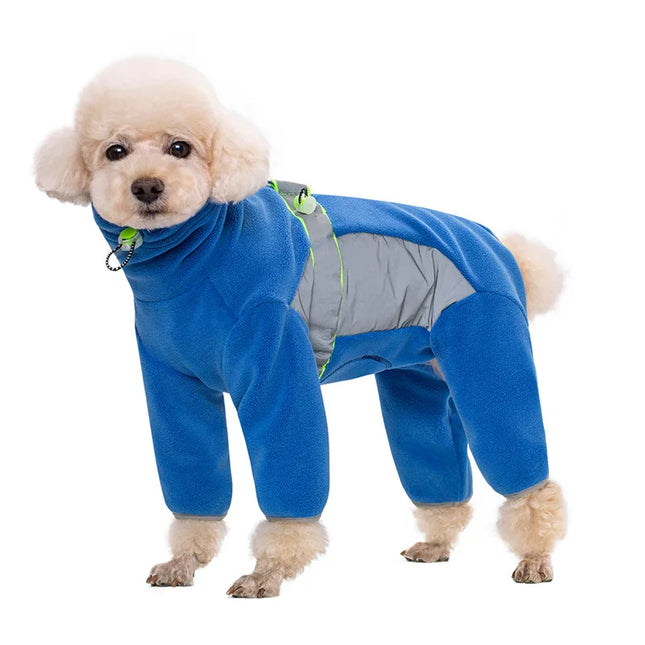 Reflective winter fleece pajamas for dogs