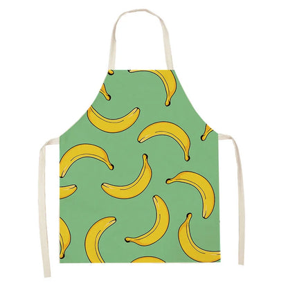 Cotton and Linen Fruit Pattern Kitchen Apron for Adults