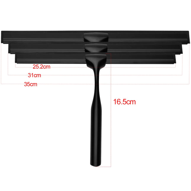 Escobilla de goma negra de 10", 12" o 14" | Raspador de ducha y ventanas de silicona con gancho, mango de acero inoxidableEscobillasHome & Garden > Household Supplies > Household Cleaning Supplies > Scrub Brushes