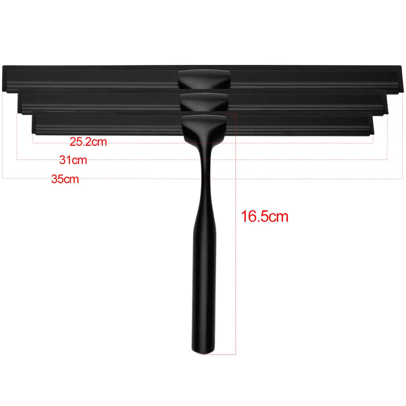 Escobilla de goma negra de 10", 12" o 14" | Raspador de ducha y ventanas de silicona con soportes y recambio, mango de acero inoxidableEscobillasHome & Garden > Household Supplies > Household Cleaning Supplies > Scrub Brushes
