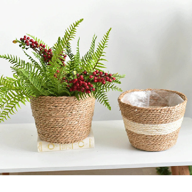 Woven Straw Pot Basket