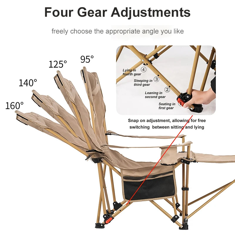 Silla de camping 2 en 1 reclinable con reposapiés | Plegable y ligera, respaldo ajustableSillas plegablesFurniture > Outdoor Furniture > Outdoor Seating > Outdoor Chairs > Folding Chairs