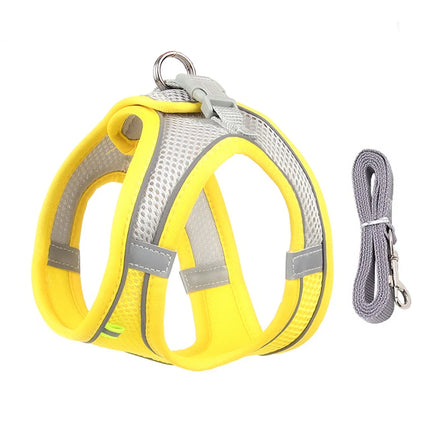 Adjustable pet harness and leash set