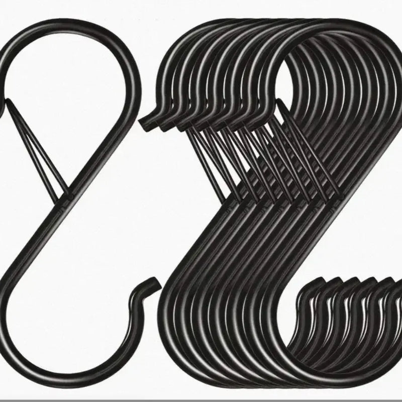 Gancho en forma de S con hebilla de seguridad pack 10 unidadesColgadores