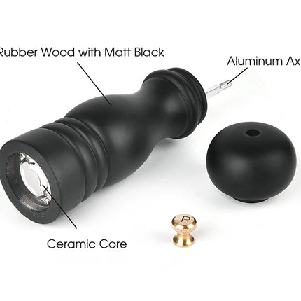 Ensemble de moulins à sel et à poivre en bois 2 pièces avec rotor en céramique réglable