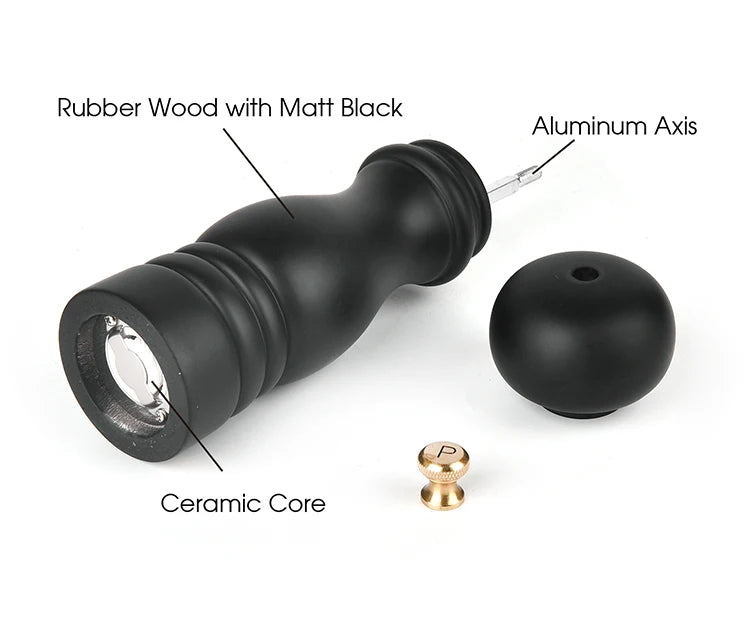 Juego de 2 piezas de molinillo de sal y pimienta de madera con rotor de cerámica ajustableEspecierosHome & Garden > Kitchen & Dining > Kitchen Tools & Utensils > Spice Grinders