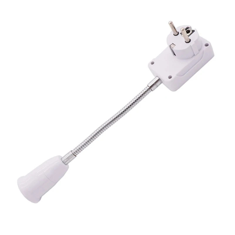 Portalámparas E27 con conexión a tierra UE/Reino Unido | Con interruptor, cabezal giratorio 360°, 23 cm, blancoPortalámparasHome & Garden > Lighting