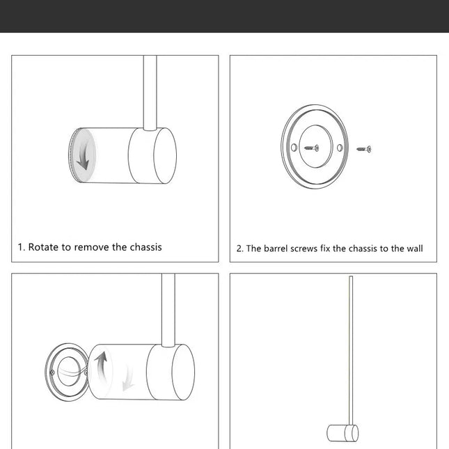 Minimalist LED rotating wall lamp