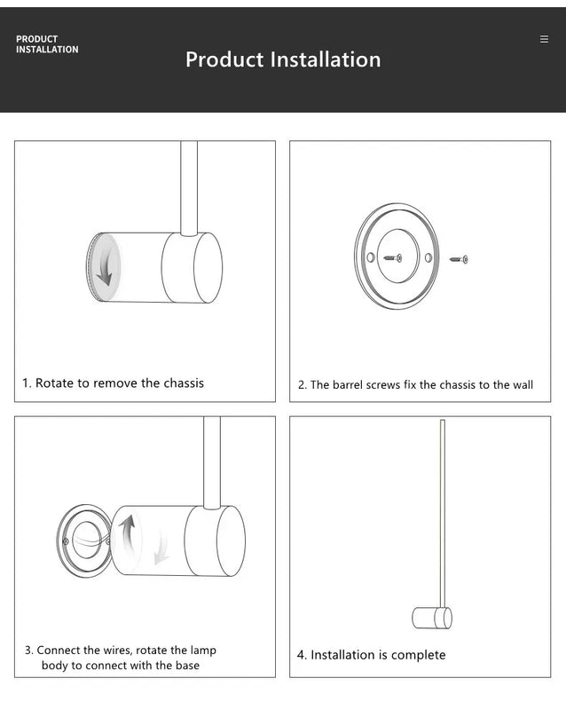 Lámpara de pared giratoria LED minimalistaLámparas de paredHome & Garden > Lighting > Lighting Fixtures > Wall Light Fixtures