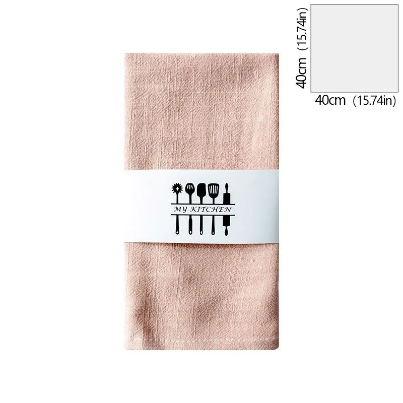 Servilleta de mezcla de algodón y lino de color sólido 40x40cmServilletas