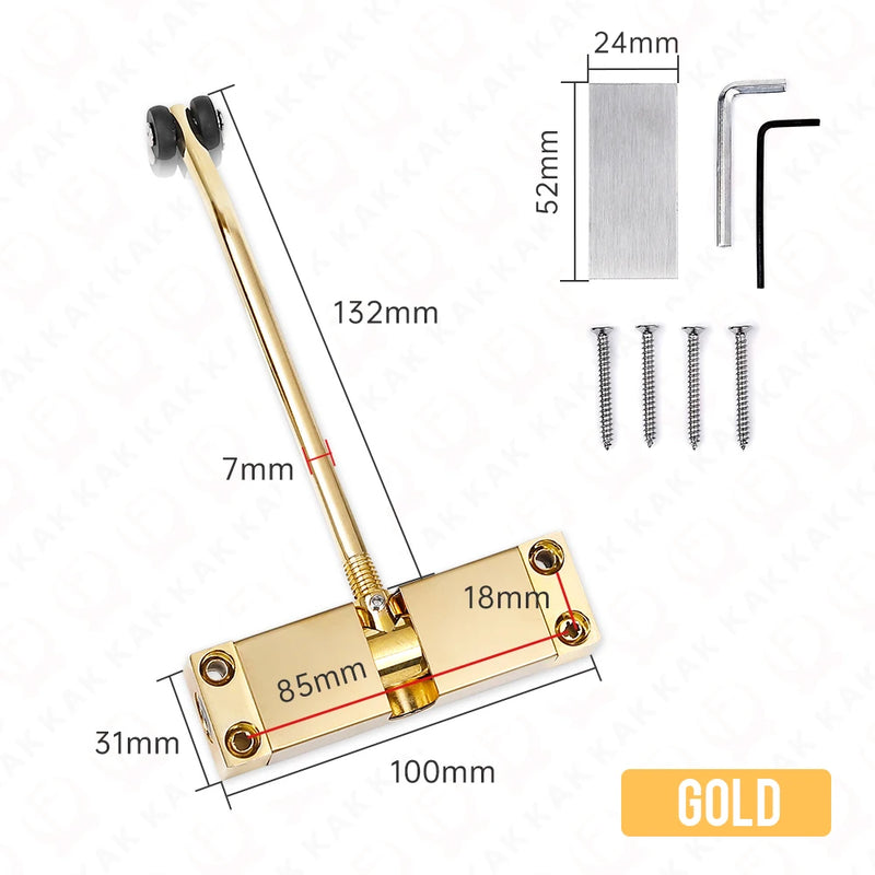 Dispositivo de cierre de puerta con resorte automático de acero inoxidablePestillos y cerradurasHardware > Building Materials > Door Hardware > Door Closers