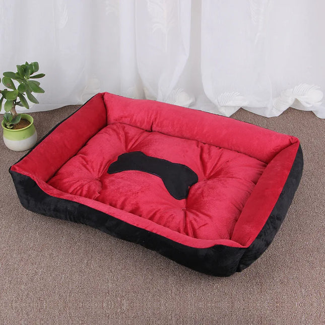 Lit d'hiver avec coussin et couverture pour chien