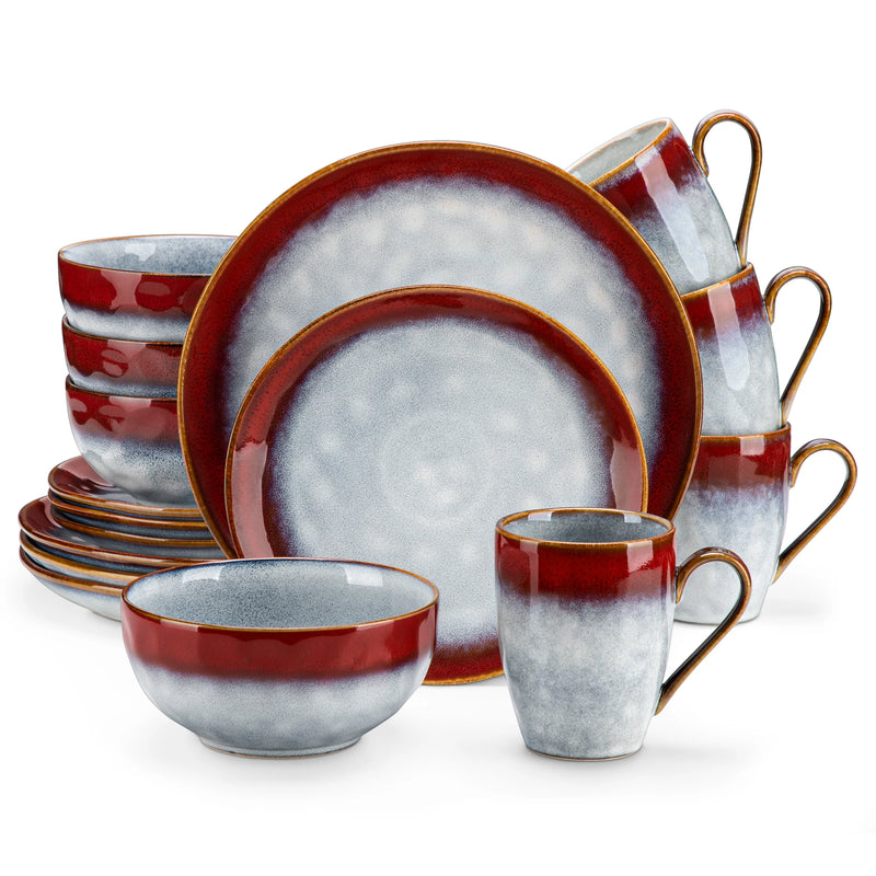 Vajilla Vancasso “Starry” 16/32/48 piezas | gres con esmalte reactivo rojo/verde (kiln change)Vajillas completasHome & Garden > Kitchen & Dining > Tableware > Dinnerware > Dinnerware Sets