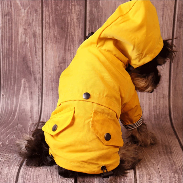 Chubasquero amarillo impermeable para perros