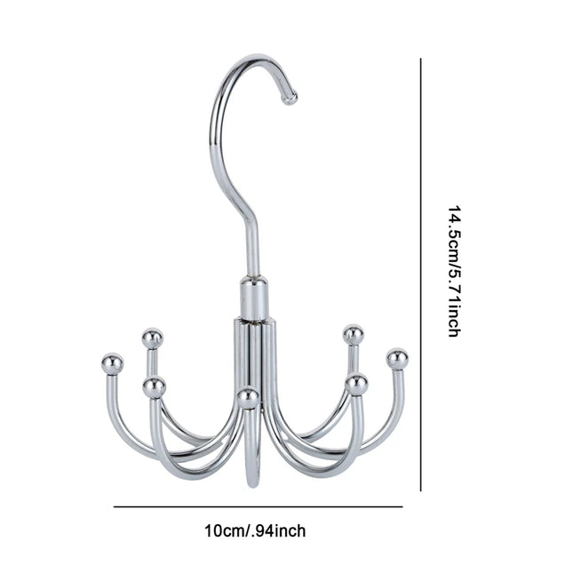 Percha multiusos de metal giratoria de 360 grados con 8 ganchos