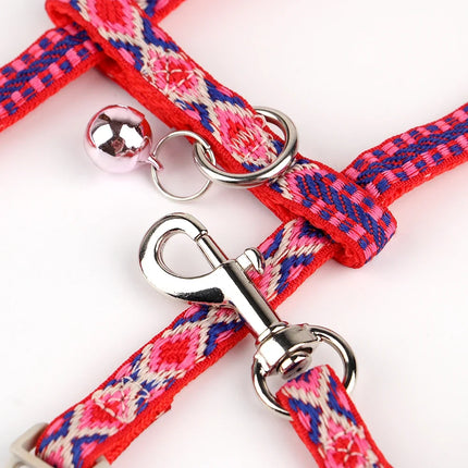 Nylon cat harness and leash set