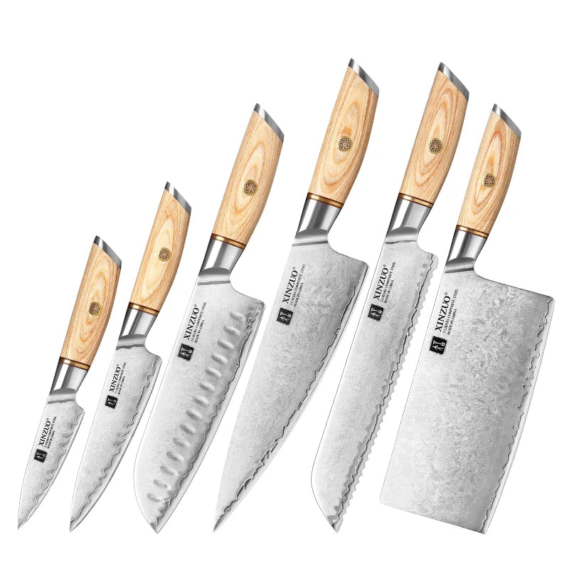 Juego de cuchillos profesionales 1-6 piezas | Hojas con núcleo de acero y mango japonés pakkawoodCuchillosHome & Garden > Kitchen & Dining > Kitchen Tools & Utensils > Kitchen Knives
