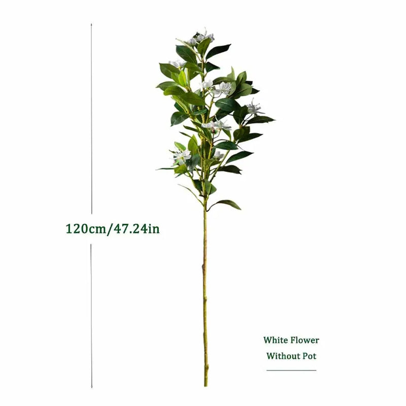 Ficus artificial tropical con flores blancas y rosas | 80/120 cm decoración hogar y jardín sin macetaPlantas artificialesHome & Garden > Decor > Artificial Flora > Artificial Flowering Plants