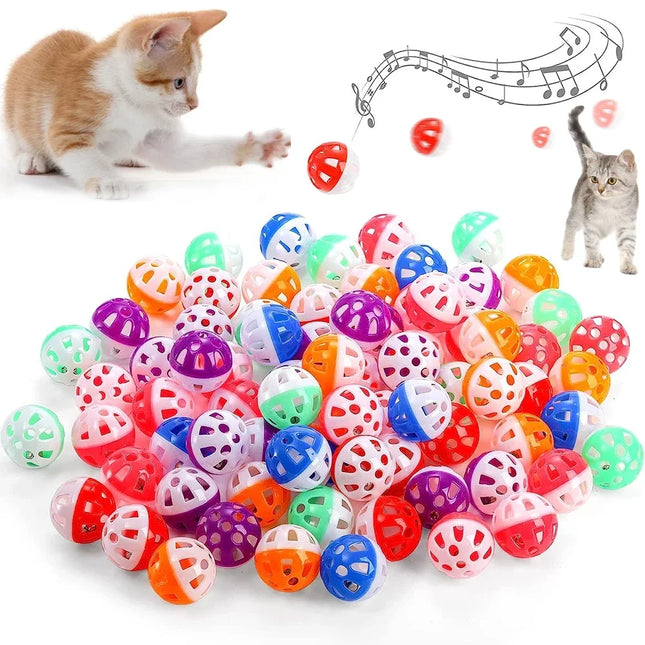 Pelota de plástico con cascabeles para gatos