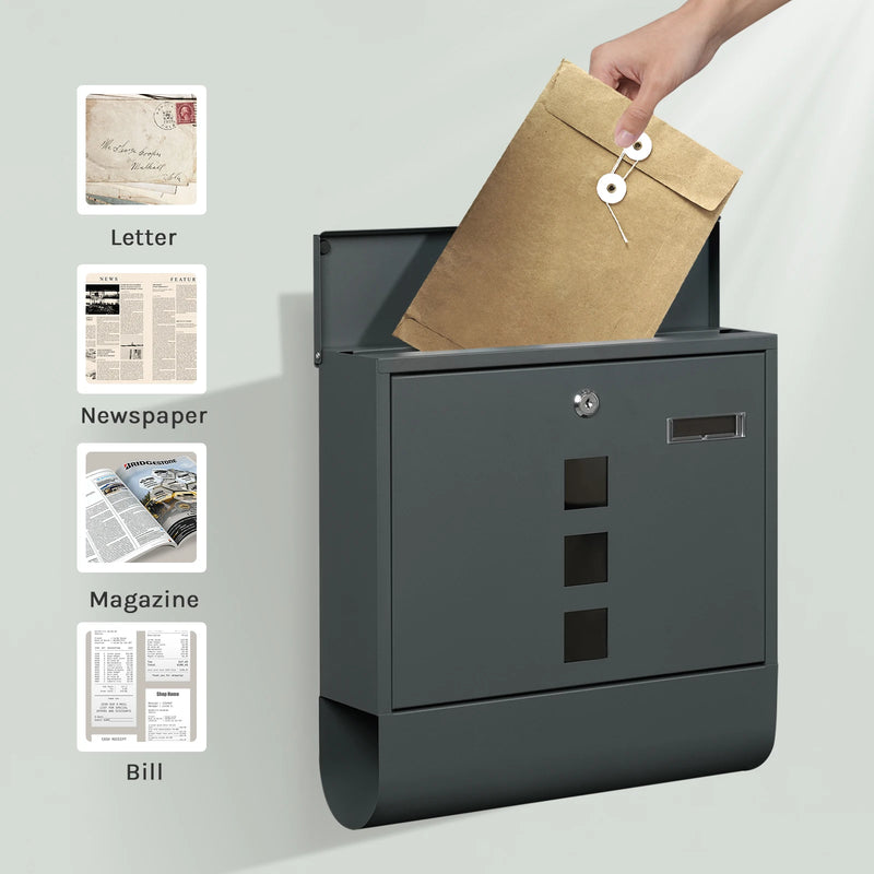 Buzón exterior metálico con cerradura y placa para nombreBuzonesHome & Garden > Decor > Mailboxes