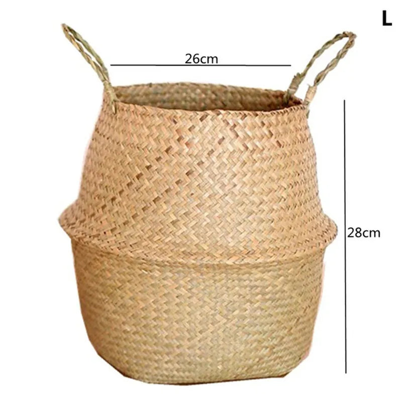 Cesta con asas de paja tejida para macetasMaceterosHome & Garden > Lawn & Garden > Gardening > Pots & Planters > Planters