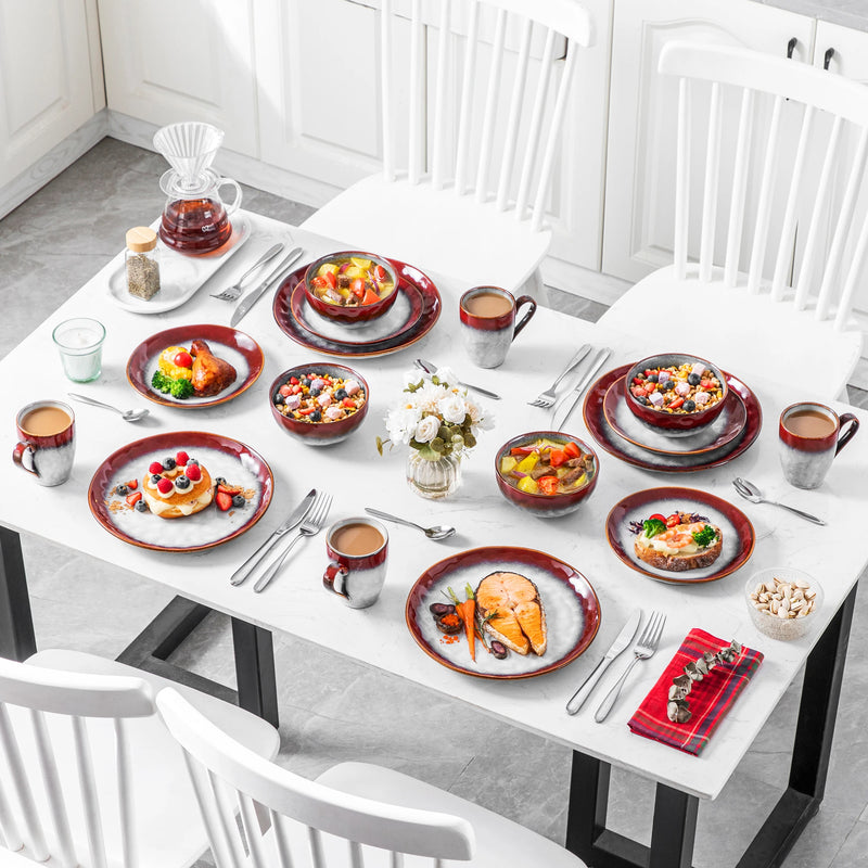 Vajilla Vancasso “Starry” 16/32/48 piezas | gres con esmalte reactivo rojo/verde (kiln change)Vajillas completasHome & Garden > Kitchen & Dining > Tableware > Dinnerware > Dinnerware Sets