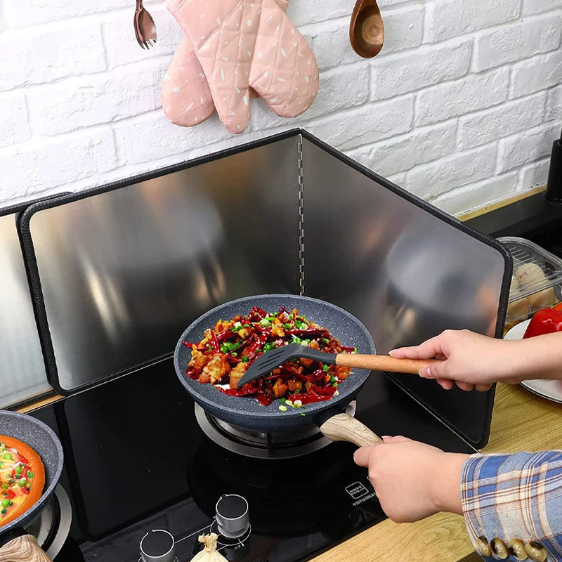 Tablero antisalpicaduras de aceite de acero inoxidable plegable para cocinaAccesoriosUncategorized