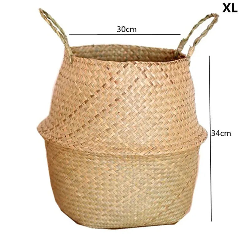 Cesta con asas de paja tejida para macetasMaceterosHome & Garden > Lawn & Garden > Gardening > Pots & Planters > Planters