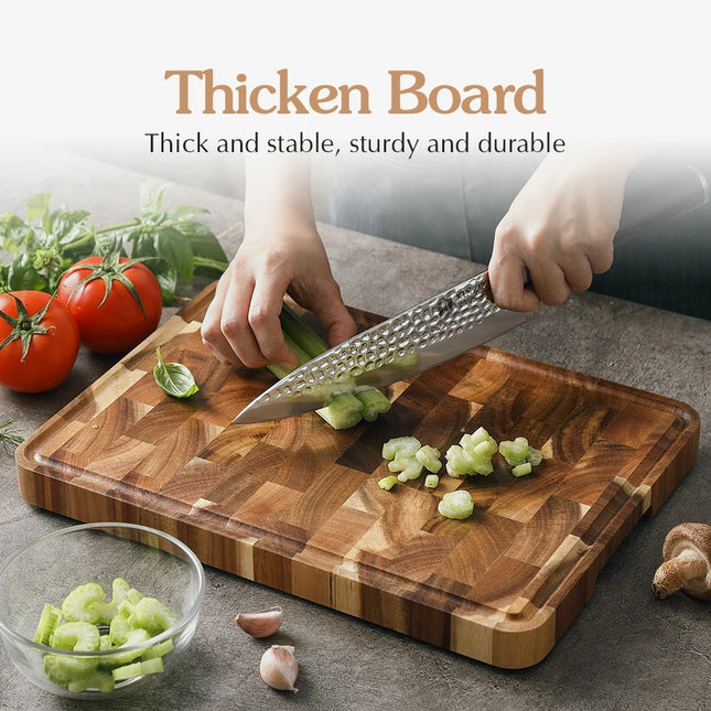 Tabla de cortar de madera de acacia 35 × 25 cm | Bloque de cocina antideslizante para pan, fruta, carne y verdurasTablas de cortarHome & Garden > Kitchen & Dining > Kitchen Tools & Utensils > Cutting Boards
