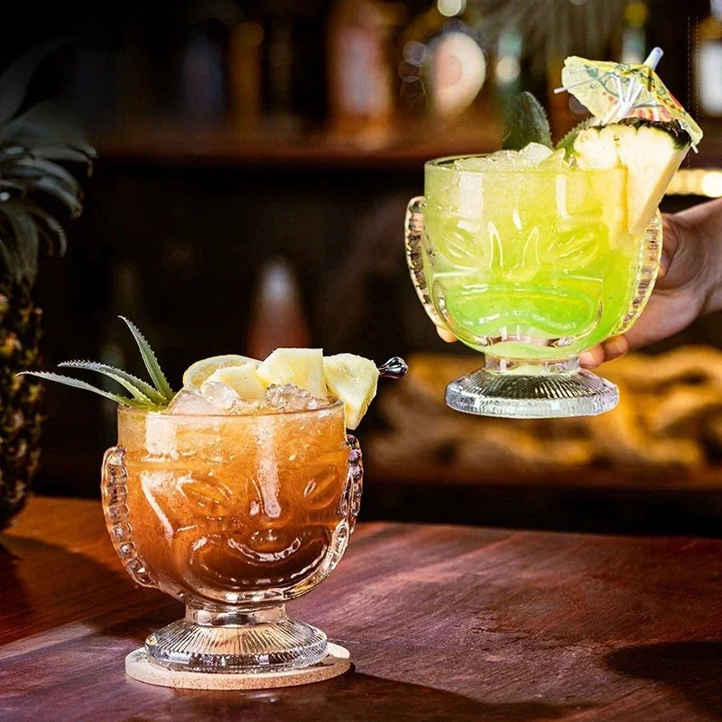 Vaso tiki de vidrio | Diseño creativo Hawaii, 250–500 ml, ideal para cócteles y bebidasVasosHome & Garden > Kitchen & Dining > Tableware > Drinkware > Tumblers