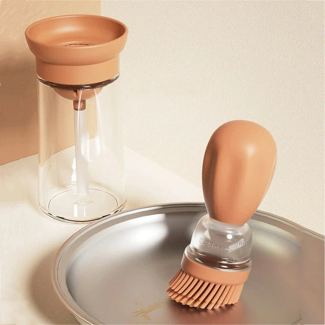 Oil bottle with silicone brush for kitchen