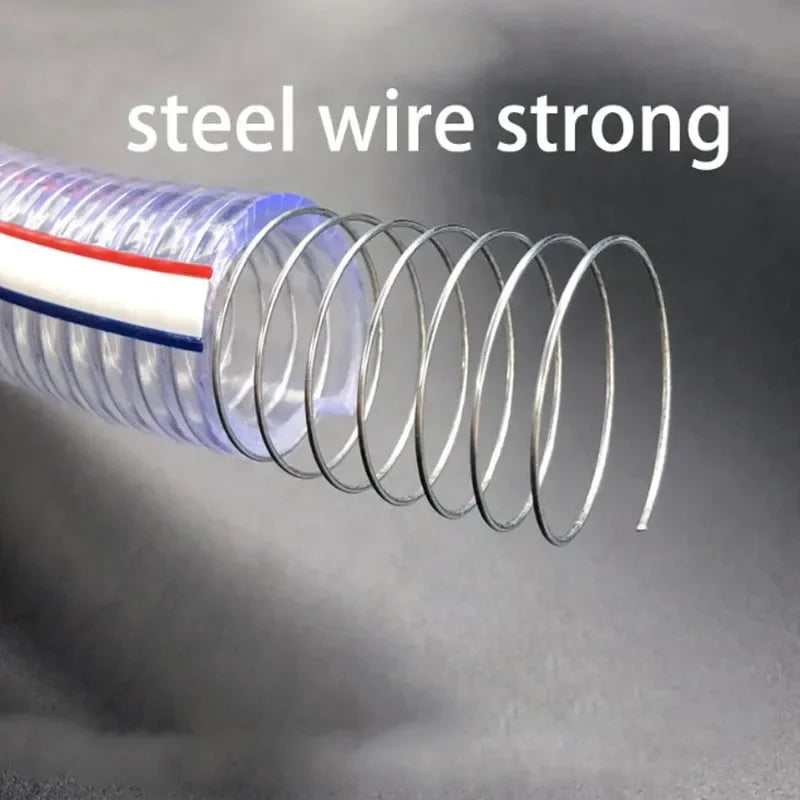 Manguera flexible de PVC transparente con alambre de aceroTubos y conexiones