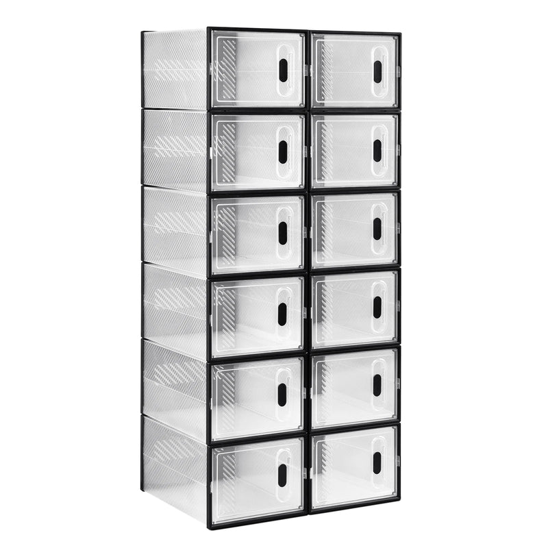Organizador de zapatos apilable con puerta magnética (8/12/18 uds) | Cajas plegables transparentes 35×25×19 cmZapaterosHome & Garden > Household Supplies > Storage & Organization > Clothing & Closet Storage > Shoe Racks & Organizers > Shoe Organizers