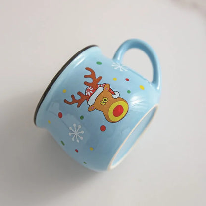 Taza de cerámica con dibujos navideños