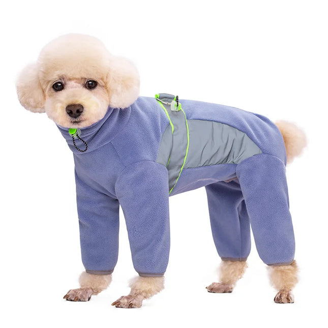 Reflective winter fleece pajamas for dogs