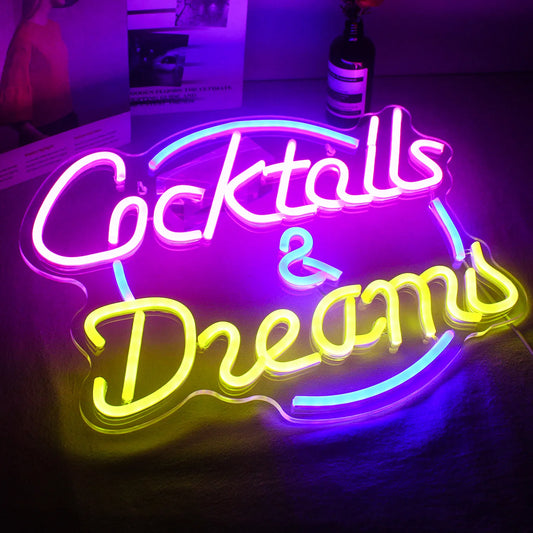 Acrylic neon LED light style sign, wall decoration available in different formats