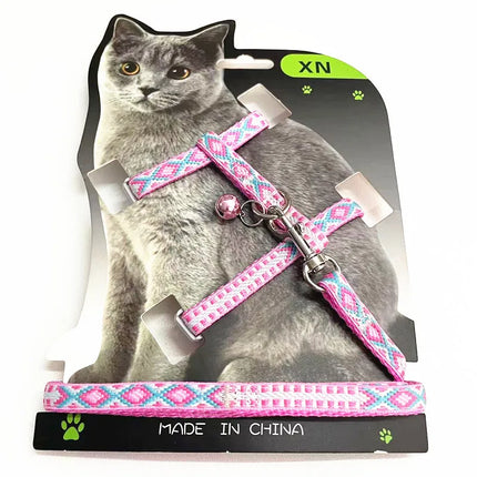 Nylon cat harness and leash set