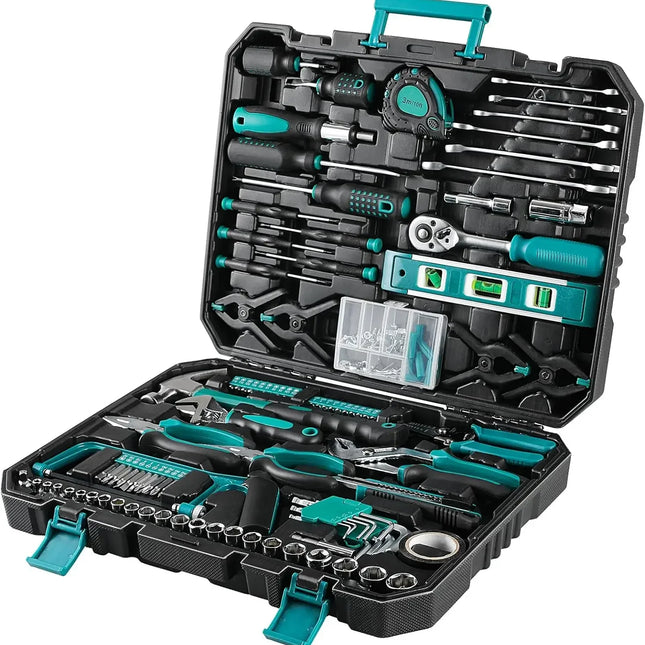 Maletín de herramientas 198 piezas | Juego universal con carraca, vasos y destornilladores para hogar y cocheMaletinesHardware > Hardware Accessories > Tool Storage & Organization > Tool Boxes > Hand Carry Tool Boxes