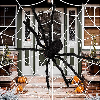 Araña de peluche negra gigante para decoraciones de exteriores