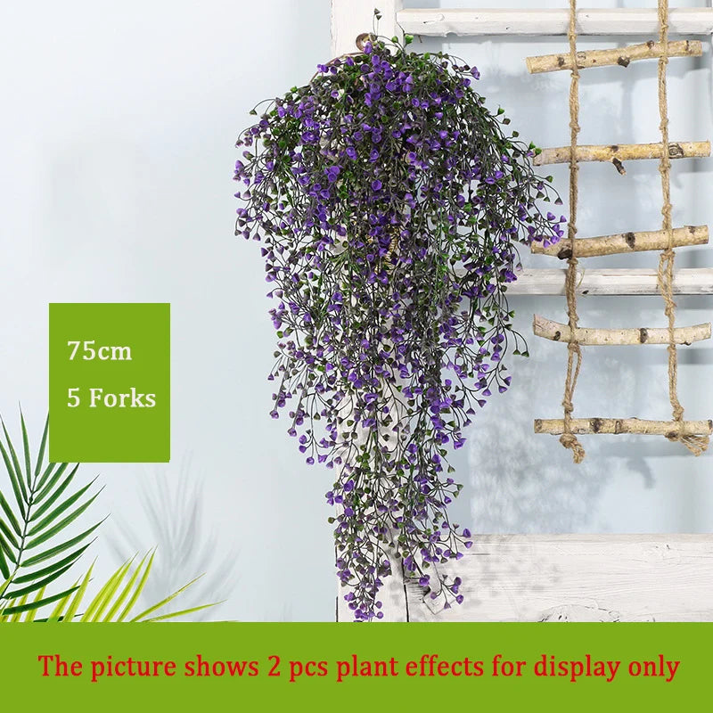 Planta colgante artificial de 75 cm con 5 ramas, hojas de plástico decorativas para pared, jardín o interiorPlantas artificialesHome & Garden > Decor > Artificial Flora > Artificial Non-Flowering Plants