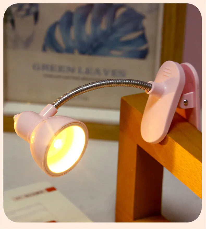 Mini luz LED para lectura con sujeción de pinza