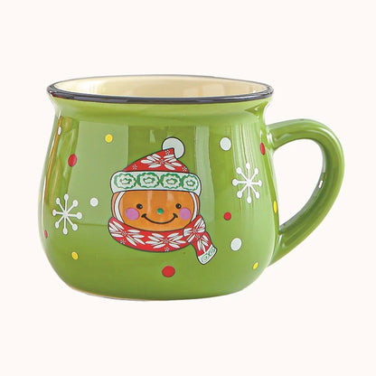 Taza de cerámica con dibujos navideños