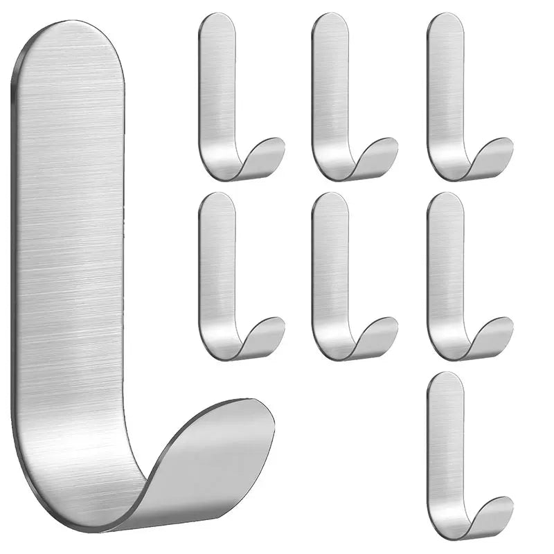 Colgadores de pared tipo J en acero inoxidable, adhesivos y resistentesColgadoresHome & Garden > Bathroom Accessories > Robe Hooks