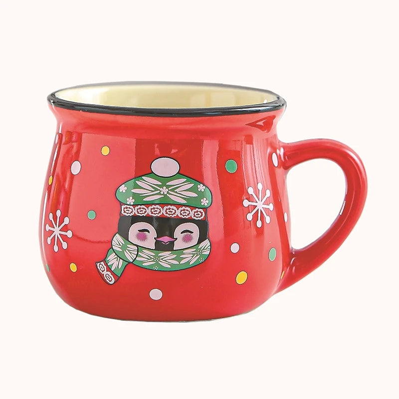 Taza de cerámica con dibujos navideños