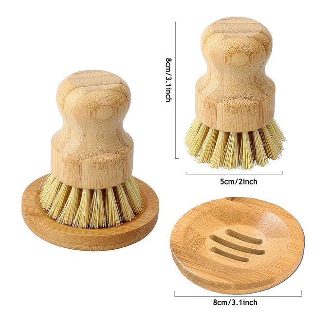 Brosse à récurer en bambou